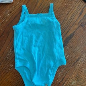 Baby Girl 3-6 month blue tank top onsie